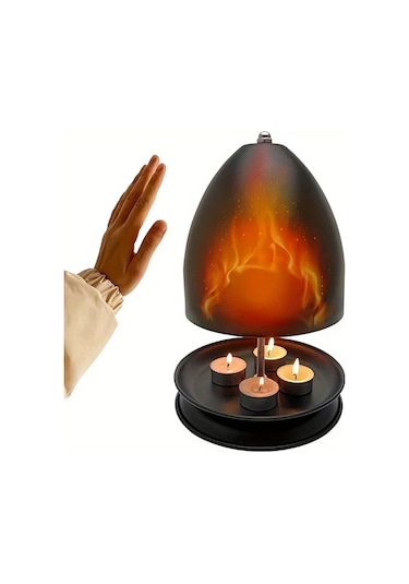 Oldfriend Siyah Dayanıklı Demir Çay Mumu Fırın Radyatörü Isıtma Seti - Alevsiz Pilsiz 4-6 Isıtma Mumu Ev & Bahçe