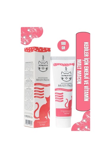 Vitkitty Kediler Için Multivitamin Malt Macun 100 Gr Multivitamin Paste