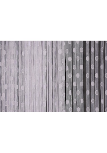Küçük Puanlı Model Beyaz Renk Hazır Ip Perde 300x270 Cm