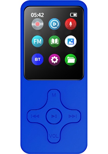Geeroyoo 128gb Mavi Bluetooth Çapraz Desenli Mp3/mp4 Çalar - Fm Radyo, Kayıt, Metin Okuma, Spor Ve Öğrenci İçin Taşınabilir Müzik Çalar