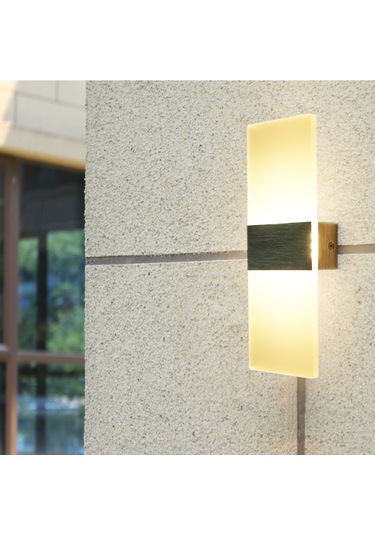 Skycity Led Duvar Lambası 110-265v 4w, Üç Renk Tonu Ayarlanabilir, Su Geçirmez Akrilik, Gümüş Renkli简约 Tasarım Gümüş