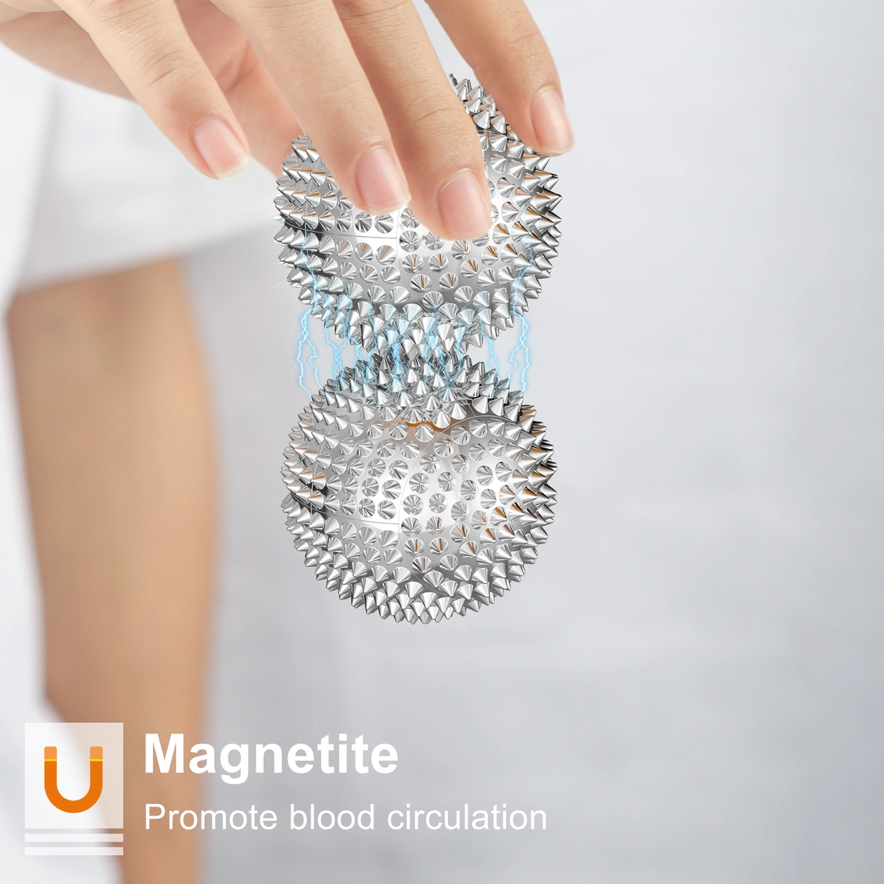 Xindoker 2 Adet Manyetik Masaj Topu - Kas Gevşetici, Parmak Ve Ayak Tabanı Masajı İçin, 4.7cm, Gümüş Renkli, Spor Egzersiz Rehberi Hediyesi Gümüş