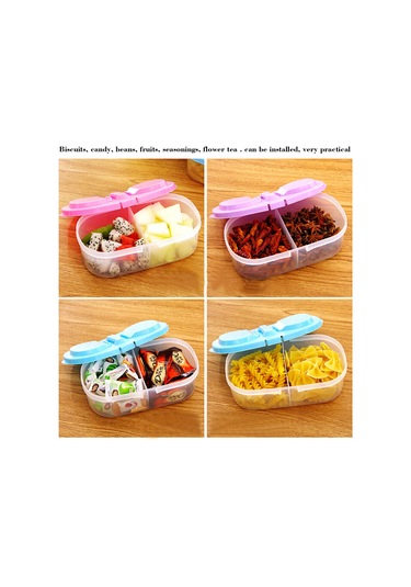 Xiyyadms Çift Bölmeli Kapaklı Mutfak Saklama Kabı - Dayanıklı Plastik, Pratik Ve Fonksiyonel Diğer