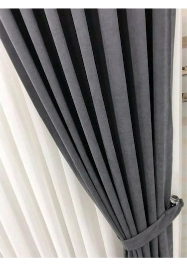Evdepo Home Deniz Soft Pileli Fon Perde Gri