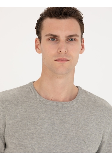 Pierre Cardin Erkek Açık Gri Melanj Kazak /triko 50270179-vr091 Açık Gri Melanj