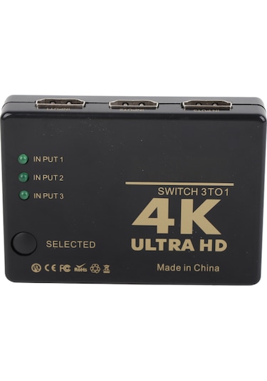 Xindoker 4k 2k Hdmı 3 Giriş 1 Çıkış Seçici, Akıllı Otomatik Ve Uzaktan Kumanda İle Hd Video/audio Dönüştürücü Uzaktan Kumanda Pil Yok