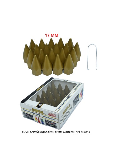Bijon Kapağı Sivri 17 Mm Altın 20 Li Set