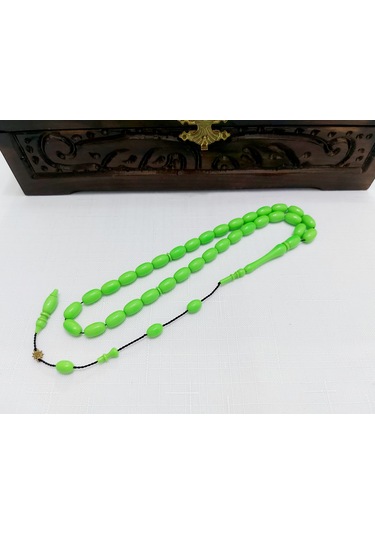 Ramazan Güneş Usta Eseri Eski Bowling Topu Eski Katalin Yumurta Kesim Tesbih... Ölçü: 7 X 11,5 Açık Yeşil