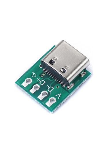 2 Adet Usb Type C 4 Pin Dıp Çevirici 2.54 Mm Type C Adaptör Pcb Rodevino