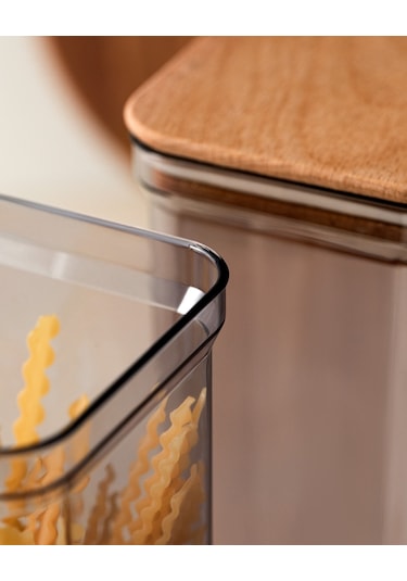 Madame Coco Ahşap Kapaklı 2100 ML Saklama Kabı 2'li Turuncu