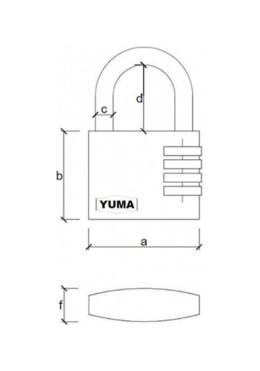 Yuma Şifreli Pirinç Asma Kilit 40 Mm 4 Basamaklı Enka706