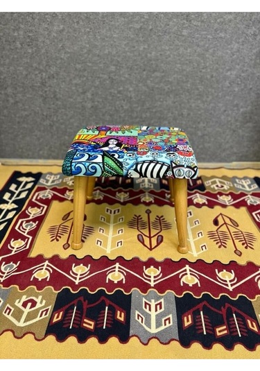 Trend Naturel Diego Ahşap Ayak Uzatma Pufu Makyaj Koltuğu Bench Tabure