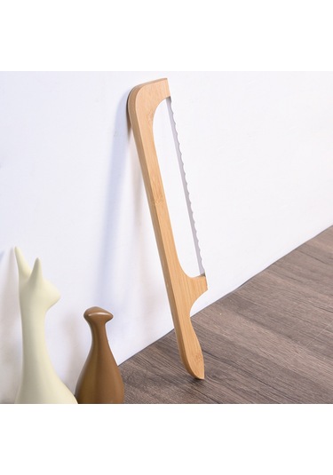 Suofeng Stainless Steel Gevşek Kırıntı Serrated Ekmek Dilimi, Ayarlanabilir Bıçaklı Ahşap Kollü Mutfak Kesici Aracı 40cm Ahşap