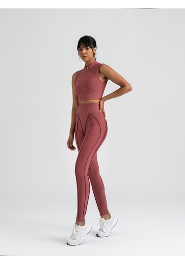 Dikişle Modellenmiş Spor Tayt Rose