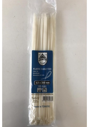 Zenıth 4,8 X 380mm 100 Adet Kablo Bağı Klips Plastik Kelepçe