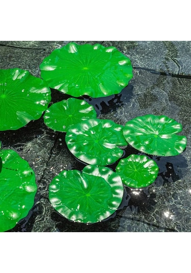 Lemestar 6 Adet Sahte Lotus Yaprağı 3x10cm + 3x15cm - Su Altı Dekorasyonu, Havuz Ve Akvaryum Zenginleyici, Canlı Görünümlü Plastik Su Bitkisi