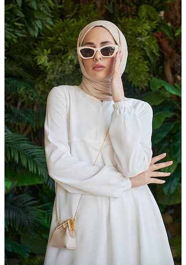 6482 Berlin A Pileli Elbise Beyaz