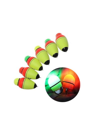 1 Adet Çift Optik Değişim Gece Led Elektronik Işıklı Deniz Balıkçılığı Şamandıra Uzun Atış Sürüklenme Çubuk Durdurucu Yüzen Işık 60g