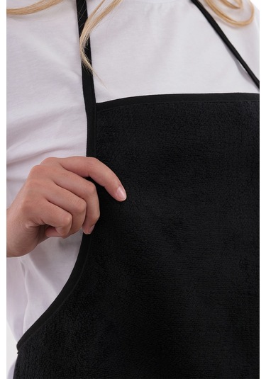Wellsoft İkili Paket Cepli Mutfak Önlüğü Sıvı Geçirmez Su Geçirmez Mutfak Önlüğü Siyah