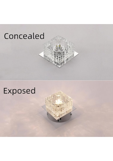 Çok Renkli Kristal Led Tavan Işıkları Oturma Odası Yatak Odası Modern Kare Dekoratif Lamba Açık Çok Renkli