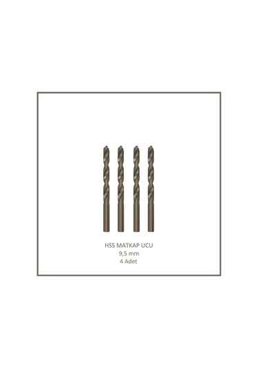 Hss Matkap Ucu 9,5 Mm, Metal, Ahşap, Plastik İçin 4 Adet