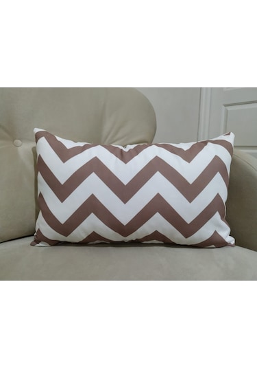 Kırlent Dünyası Dikdörtgen Zigzag Desen Dijital Baskılı Kırlent K (362290360)