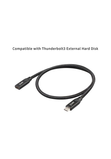 Besthome1 Type-c Usb3.1 Gen2 Pd 100w Hızlı Şarj 20gbps 4k Siyah 0.3m Thunderbolt3 Dış Disk Uyumlu