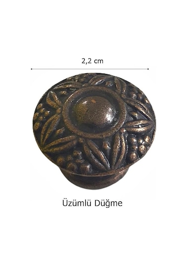 Eymenyapimarket Mobilya Dolap Kulp Düğme Eskitme Tek Vidalı Bakır