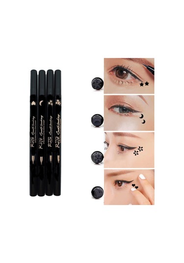 Roesie Rose Çift Taraflı Ay Yıldız Kalp ve Çiçek Desenli Kalem Eyeliner 4'lü