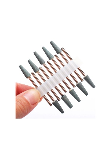 10 Adet Elmas Freze Kesicisi Tırnak Matkap Ucu Elektrikli Manikür Makinesi Tırnak Eti Temiz Dosyaları Ekipman Aksesuarları Araçları Bej