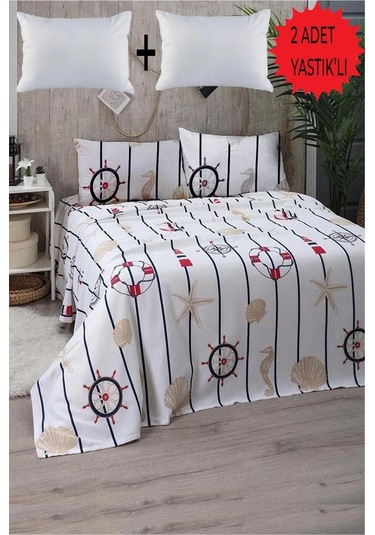 Mulberry Çift Kişilik Pike Takımı 2 Adet Yastık'lı Set 001