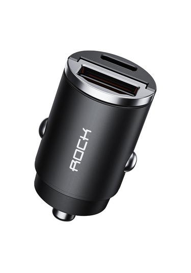 Rock H15 Metal 30w Pd Hızlı Araç Şarj Cihazı Siyah