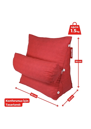 Xpermate Yükseklik Ayarlı Tv Yastığı Bel Destek Yastığı Kırmızı