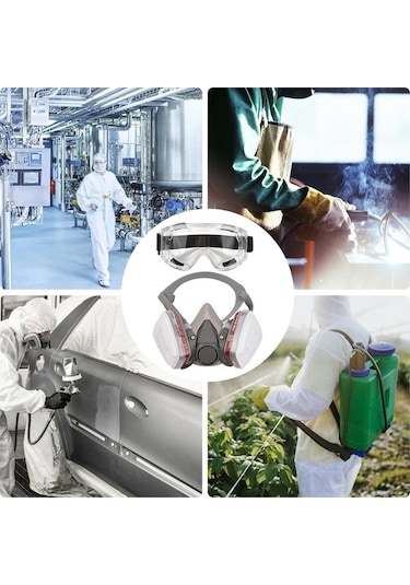 Solunum Cihazı Yarım Yüz Parçası 6200 Gaz Maskesi