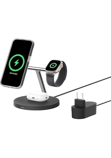 Belkin Boostcharge Pro Qi2 15 W 3'ü 1 Kablosuz Şarj İstasyonu