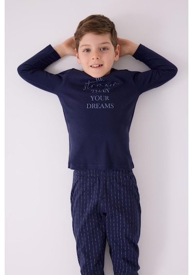 Arnetta 3130 Erkek Çocuk Uzun Kol Pijama Takım Lacıvert