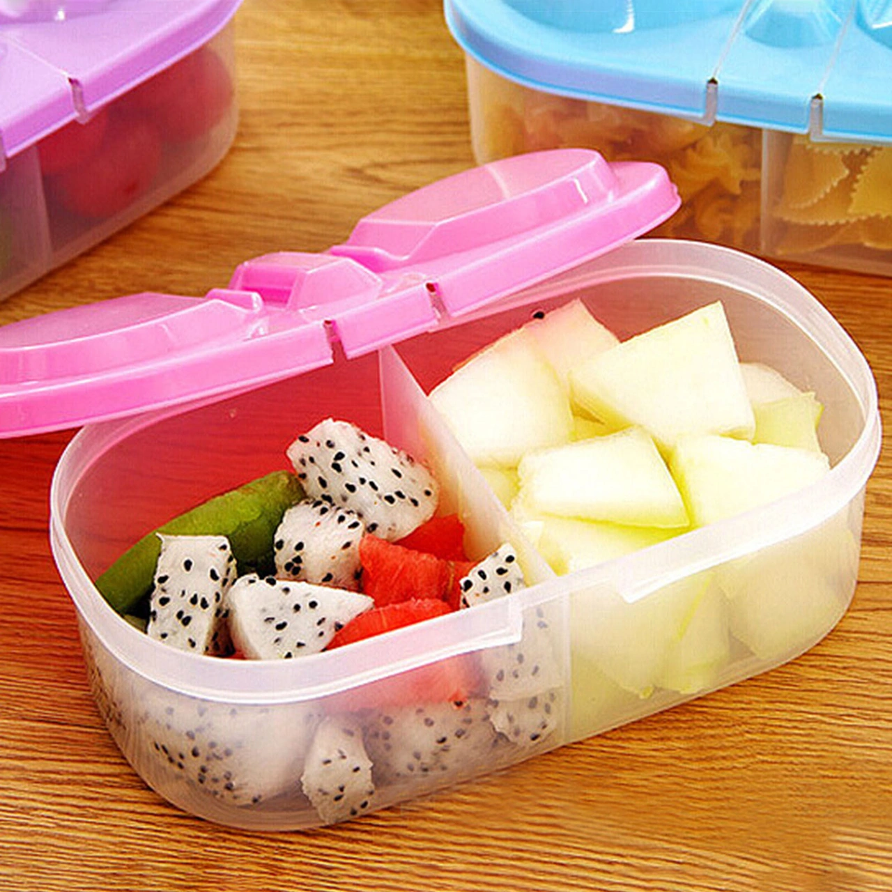 Neevoyu Yeşil Mutfak Depolama Kutusu, Çift Bölmeli Kapaklı, Muhafaza Ve Organizasyon İçin Plastik Ambalaj, Multifonksiyonel, Buzdolabı Uygun Diğer