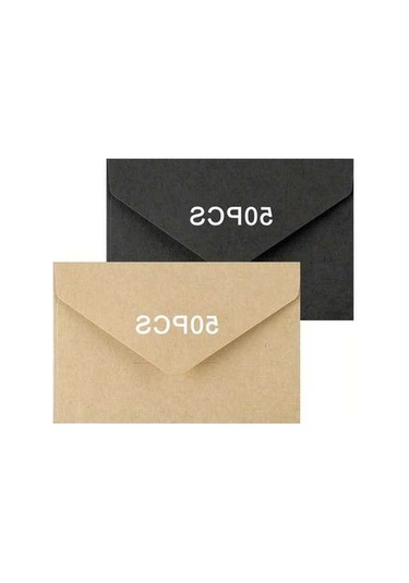 Trendooze 100 Adet Siyah+kakmini Self Mühürlü Şeffaf Pencereli Zarflar Düğün Davetiyesi