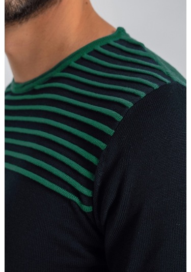 Heyss Bisiklet Yaka Sırt Detaylı Erkek Triko Kazak (381025109) Lacivert