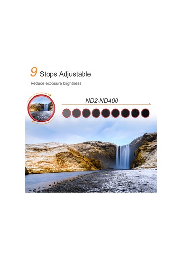 Yaozixa Fotga 77mm Nd2-nd400 Ayarlanabilir Nd Filtresi, Alüminyum Alaşımlı Optik Cam, Fotoğraf Ve Video Işığını Azaltıcı