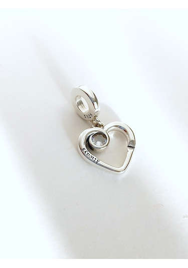 Gümüş Işıltılı Me Kalp Always Pan Tasarım Bileklik Uyumlu Charm 1