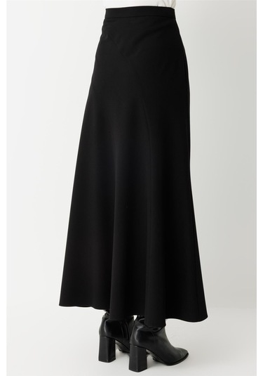 Verev Parça Detaylı Etek Siyah Siyah