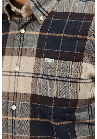 Barbour Hogside Tartan Regular Gömlek Tn63 Autumn Dress Krem - Siyah