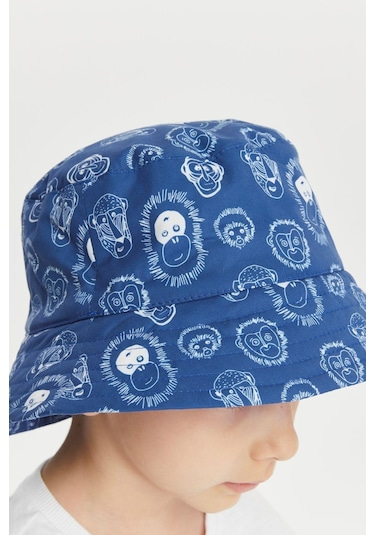 Benitto Kids Erkek Çocuk Desenli Bucket Şapka 7007-lacivert