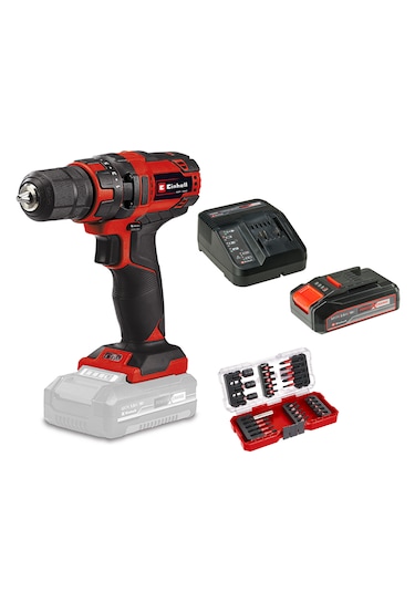 Einhell TC-CD 18/35 Li Vidalama + 2.5 Ah Akü + Şarj Cihazı + 28 Parça Bits Uç Seti