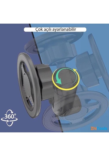 Zhltools Magsafe Uyumlu Masa Koltuk Klipsli Manyetik Telefon Tutucu Siyah