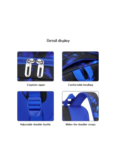 Dream011 Mavi 3 Adet Sırt Çantası Yıldızlı Gökyüzü Deseni Büyük Kapasiteli Hafif Çift Omuz Askılı Seyahat Çok Fonksiyonlu Üniversite MAvi