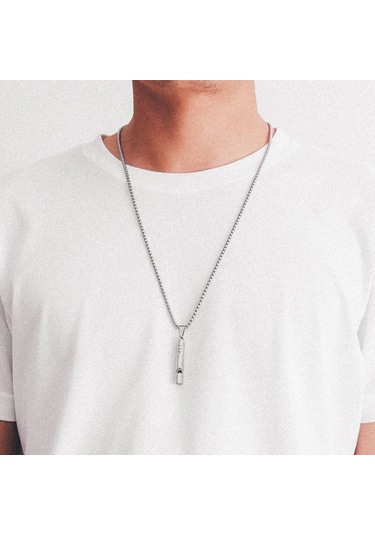 Herşey Nota Hayatta Kalma Acil Yüksek Ses Paslanmaz Çelik Düdük Unisex Kolye Gümüş