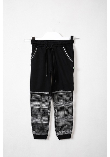 Aymeravm - Altı Fileli Eşofman Alt - Mşl2101Ga Siyah