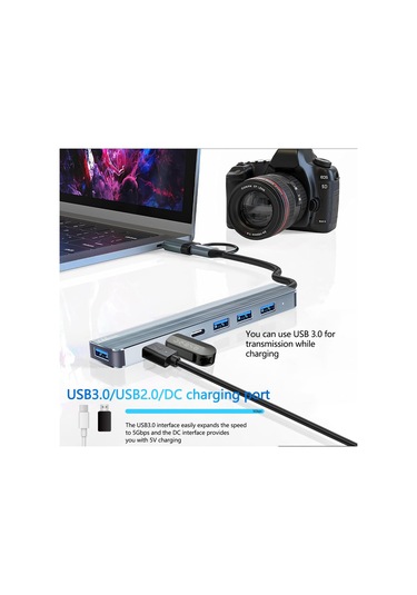 Obllemn Usb C Hub 3.0, 7'si 1 Arada Usb Hub 3.0 Multiport